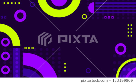Abstract Geometric Background Purple Green Vibrant Shapes Modern Design Vector Illustration Art 133199809