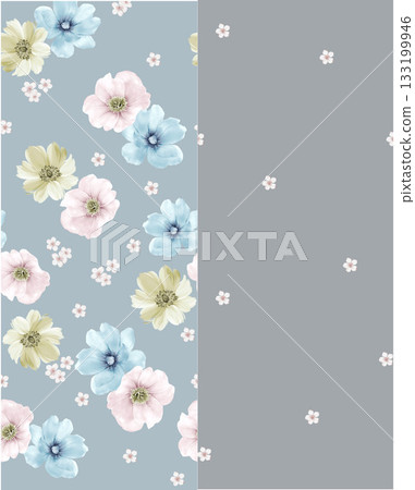 Soft Pastel Patterns with Florals Fruits and Cute Motifs for Notebook Designs 133199946
