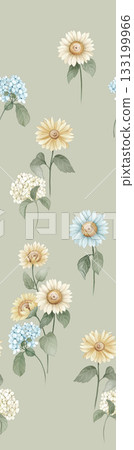 Soft Pastel Patterns with Florals Fruits and Cute Motifs for Notebook Designs 133199966