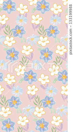 Soft Pastel Patterns with Florals Fruits and Cute Motifs for Notebook Designs 133199988