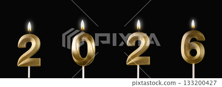 Golden 2026 celebration. Shiny numeric design with elegant light, festive greeting and decorative 133200427