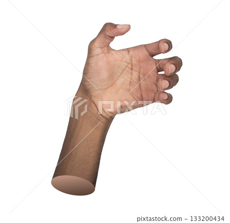 Holding hand gesture. African man presenting open palm with gentle grip, symbol of offering, care, Holding hand gesture. African man presenting open palm with gentle grip, symbol of offering, care, 133200434