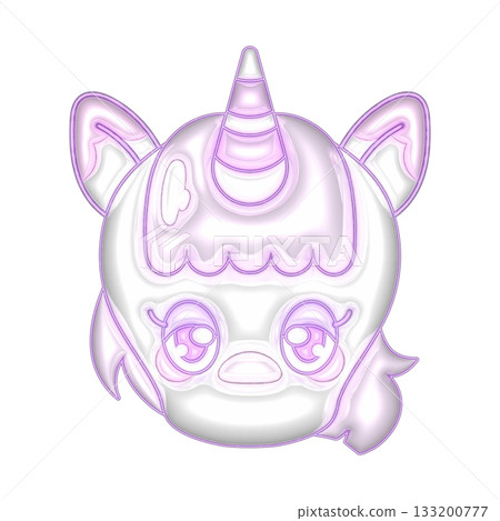 3D風格豐滿透明獨角獸 133200777