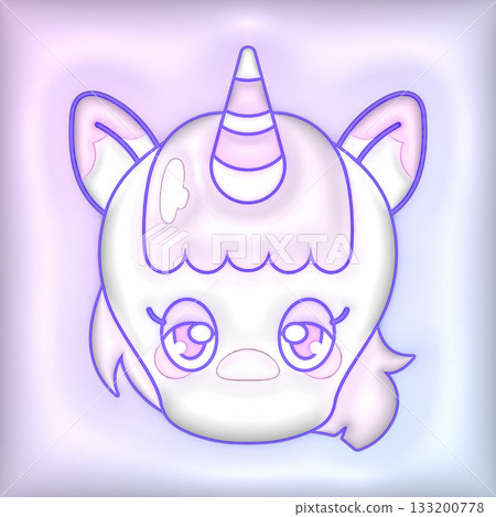 3D風格的胖獨角獸 133200778