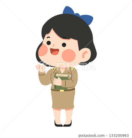 Illustration of a Thai Teacher Cartoon Character Illustration of a Thai Teacher Cartoon Character 133200963