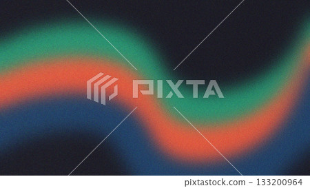 Abstract Horizontal Flow of Green, Red-Orange, and Blue Bands on Dark Background Abstract Horizontal Flow of Green, Red-Orange, and Blue Bands on Dark Background 133200964