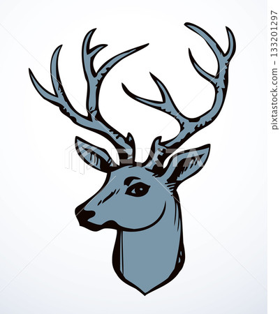 Beautiful noble deer. Vector drawing Beautiful noble deer. Vector drawing 133201297