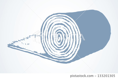 Carpet roll. Vector drawing icon 133201305