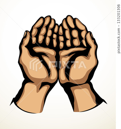 Praying hands. Vector drawing icon Praying hands. Vector drawing icon 133201306