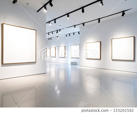 Gallery exhibition mockup Gallery exhibition mockup 133201582
