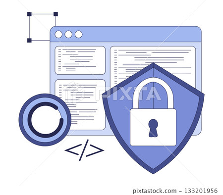 Programming Window Script and Code as Web and Application Development Vector Illustration 133201956