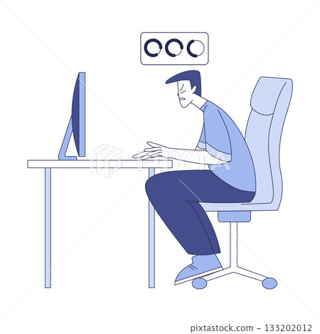Programming with Man Character Working on Web Application Development Vector Illustration 133202012