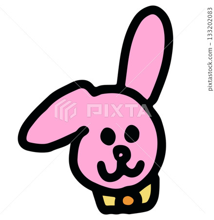 Illustration of pink puppy cute expression for cartoon characters, comic, pet shop, vet, emoji, mood, emotion, emotion, feelings, adopt and rescue animal, sticker, icon, dog face shape, foster home 133202083