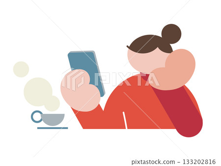 觀看智能手機的婦女 133202816
