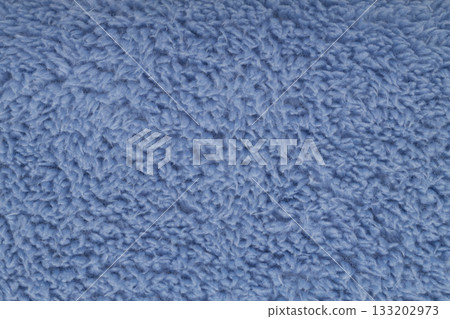 Soft blue fuzzy sherpa fleece fabric background 133202973