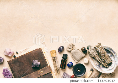 Spiritual Collection of Healing Crystals and Herbs for Wellness 133203042