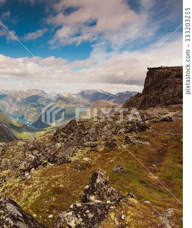 Mountains landscape with Dalsnibba viewpoint, Norway Mountains landscape with Dalsnibba viewpoint, Norway 133203215