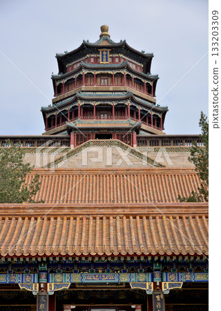Tower of Buddhist Incense (Foxiangge) on the Longevity Hill of The Summer Palace in Beijing, China Tower of Buddhist Incense (Foxiangge) on the Longevity Hill of The Summer Palace in Beijing, China 133203309