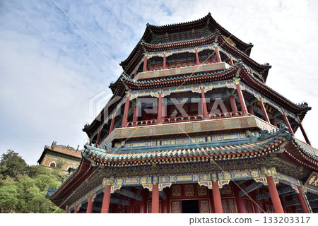Tower of Buddhist Incense (Foxiangge) on the Longevity Hill of The Summer Palace in Beijing, China Tower of Buddhist Incense (Foxiangge) on the Longevity Hill of The Summer Palace in Beijing, China 133203317