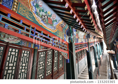 Stairs to the Tower of Buddhist Incense (Foxiangge) on the Longevity Hill of The Summer Palace in Beijing, China 133203365