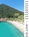 從空中俯瞰長崎縣五島列島野崎島白濱「野尾海灘」的蔚藍海灘 133203521