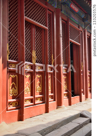 Ornate architecture of the Yonghe Temple of Tibetan Buddhism in Dongcheng District in Beijing, China 133203576