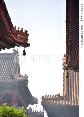 Ornate architecture of the Yonghe Temple of Tibetan Buddhism in Dongcheng District in Beijing, China 133203585