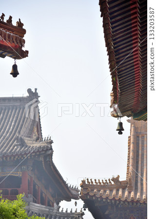 Ornate architecture of the Yonghe Temple of Tibetan Buddhism in Dongcheng District in Beijing, China Ornate architecture of the Yonghe Temple of Tibetan Buddhism in Dongcheng District in Beijing, China 133203587
