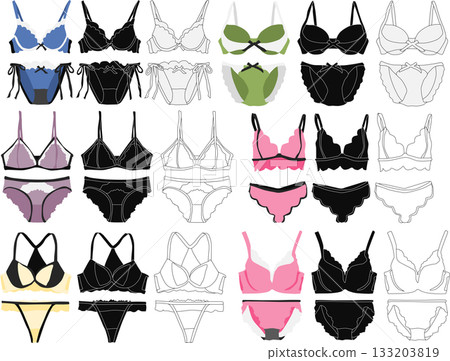 Underwear illustration set Underwear illustration set 133203819