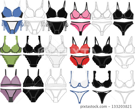 Underwear illustration set 133203821