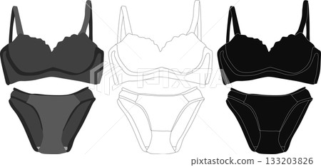 Underwear illustration set Underwear illustration set 133203826