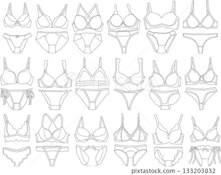 Underwear illustration set Underwear illustration set 133203832