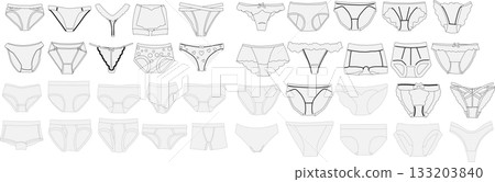 Underwear illustration set 133203840