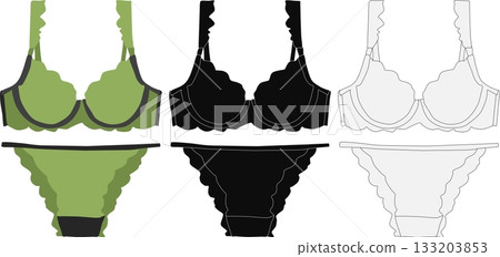 Underwear illustration set Underwear illustration set 133203853