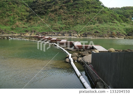 Lake view and floating bridge 133204550