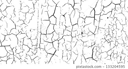 Black crackle texture as a seamless overlay pattern on white bg Black crackle texture as a seamless overlay pattern on white bg 133204595