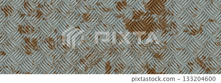 Rusty iron checkerplate industry realistic seamless bg with grunge texture Rusty iron checkerplate industry realistic seamless bg with grunge texture 133204600