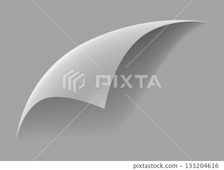 Curled paper corner. Curve page corner, page edge curl and bent paper sheet with realistic shadow. Paper corner fold isolated on white background Curled paper corner. Curve page corner, page edge curl and bent paper sheet with realistic shadow. Paper corner fold isolated on white background 133204616