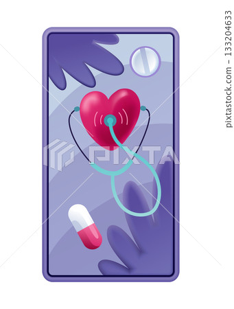 Online medical services mobile app, consultation and prescription medicine, diagnostics, professional doctor connecting and giving consultation for patient, telemedicine metaphor, health care program Online medical services mobile app, consultation and prescription medicine, diagnostics, professional doctor connecting and giving consultation for patient, telemedicine metaphor, health care program 133204633