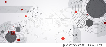 Futuristic hexagons, DNA strands, connected neural web structure Futuristic hexagons, DNA strands, connected neural web structure 133204799