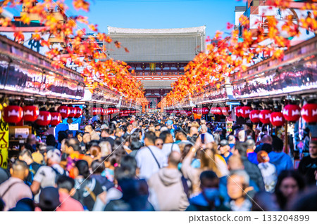 11月17日,日本東京的城市景觀,入境旅遊仍在繼續…令人驚嘆的景象,宛如異國他鄉…淺草寺擠滿了外國遊客。 11月17日,日本東京的城市景觀,入境旅遊仍在繼續…令人驚嘆的景象,宛如異國他鄉…淺草寺擠滿了外國遊客。 133204899