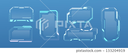 Tech UI frame in cyberpunk style 133204919