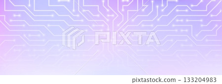 White circuit line pattern on purple gradient bg 133204983