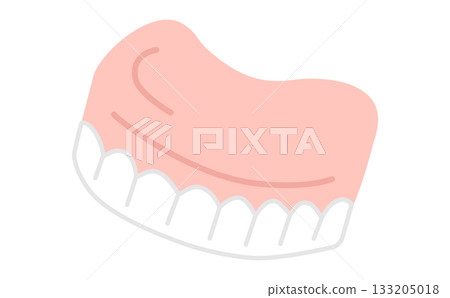 簡單可愛的手繪假牙插圖，用於護理 133205018