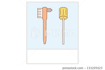 Cute illustration of a sponge brush for oral care Cute illustration of a sponge brush for oral care 133205023