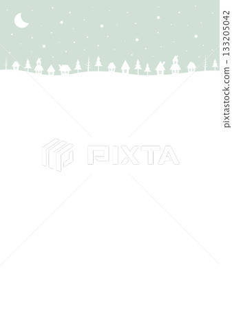 冬季城市景觀與月亮，雪景小鎮背景 133205042