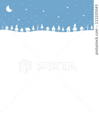 Winter cityscape and moon, snowy town night background Winter cityscape and moon, snowy town night background 133205043