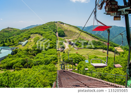 Fresh greenery on Mount Gozaisho, mountaintop scenery (Komono Town, Mie Prefecture) 133205085