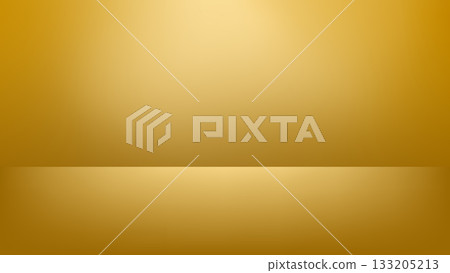 golden color background with blank space in studio. elegant product backdrop presentation golden color background with blank space in studio. elegant product backdrop presentation 133205213