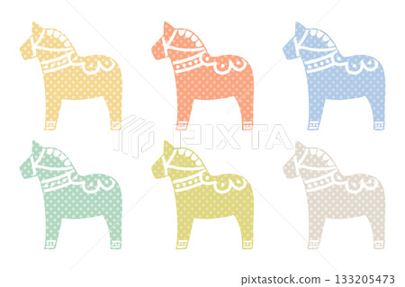 Pastel Polka Dot Dalarna Horse Set Pastel Polka Dot Dalarna Horse Set 133205473